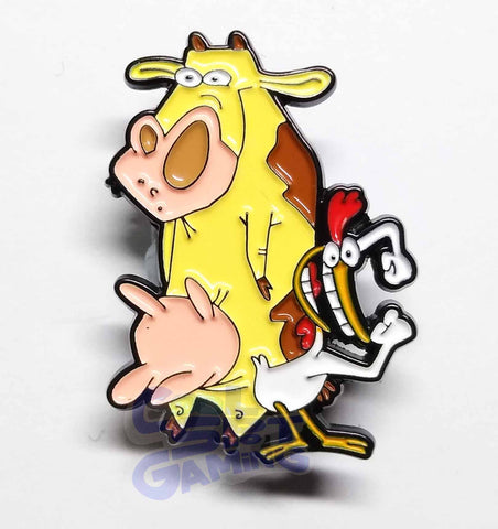 Cow and Chicken Pin Badge