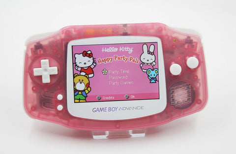 Game Boy Advance IPS V2 Console - Clear Pink and White