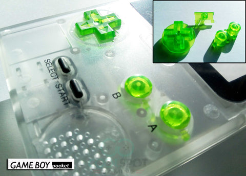 Game Boy Pocket Replacement Buttons - Clear Green