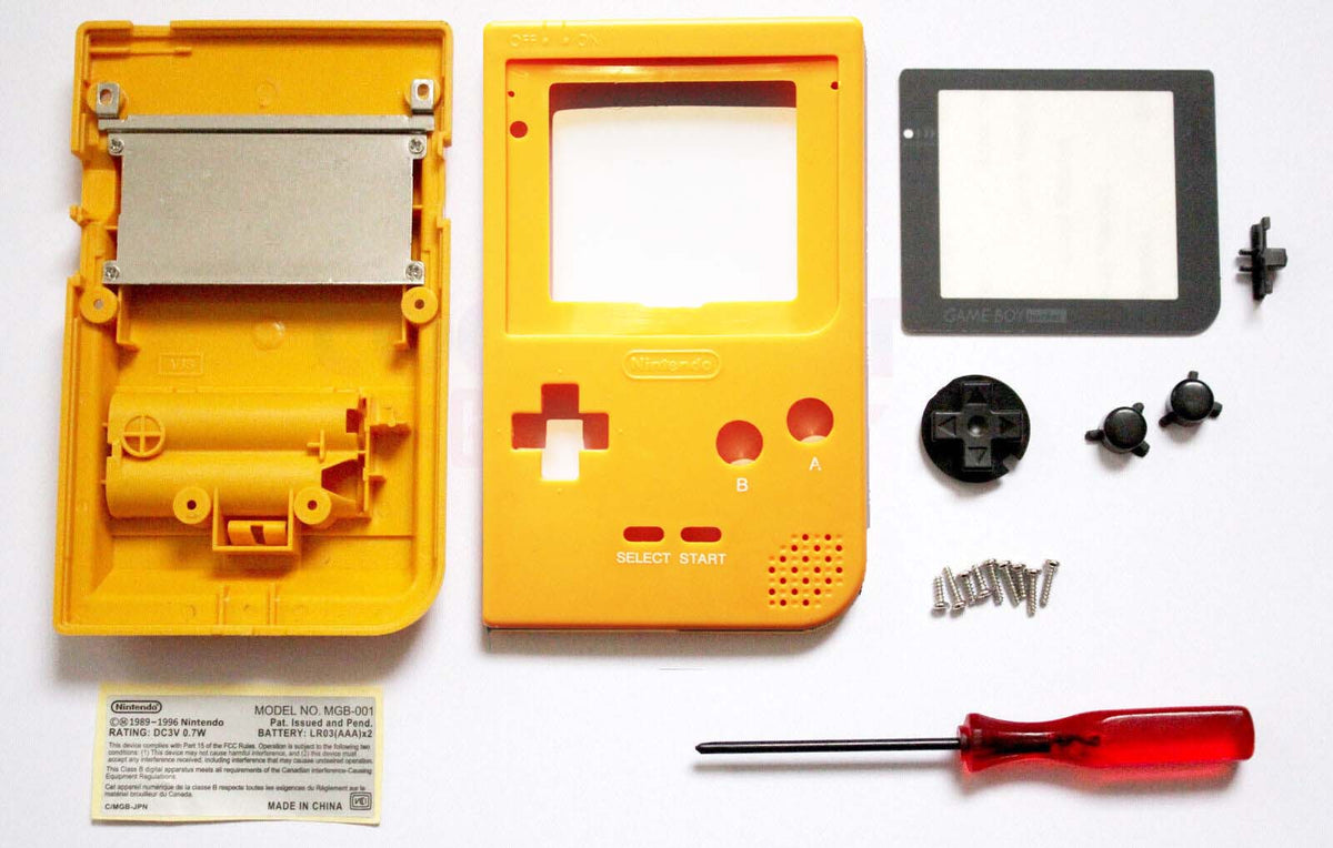 Game Boy Pocket Replacement Housing Shell Kit Yellow (Style 2) Cool