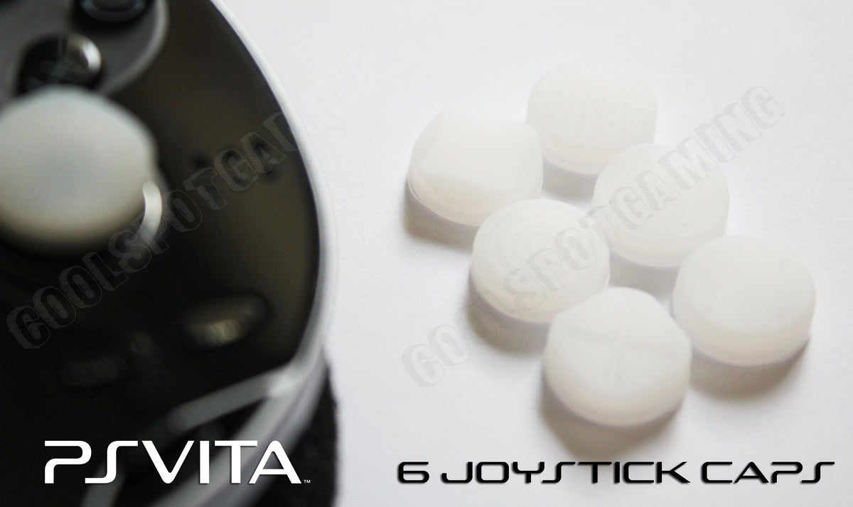 PS Vita 1000/2000 Textured Analog Joystick Caps Set of 6 White