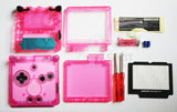 Game Boy Advance SP (GBA SP) Replacement Housing Shell Kit - Clear Hot Pink