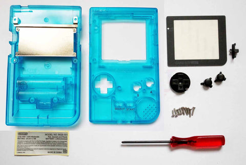 Game Boy Pocket Replacement Housing Shell Kit - Clear Blue