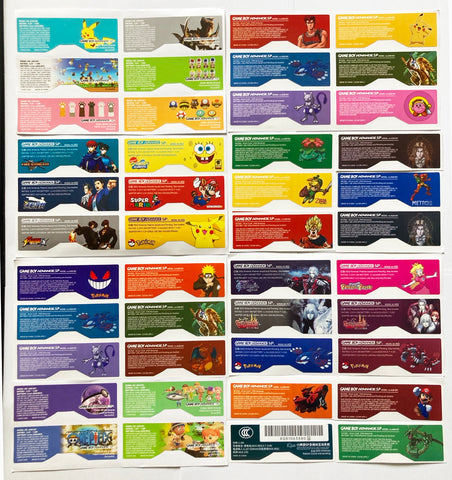 Game Boy Advance SP Custom Back Stickers