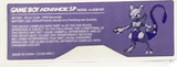 Game Boy Advance SP Custom Back Stickers