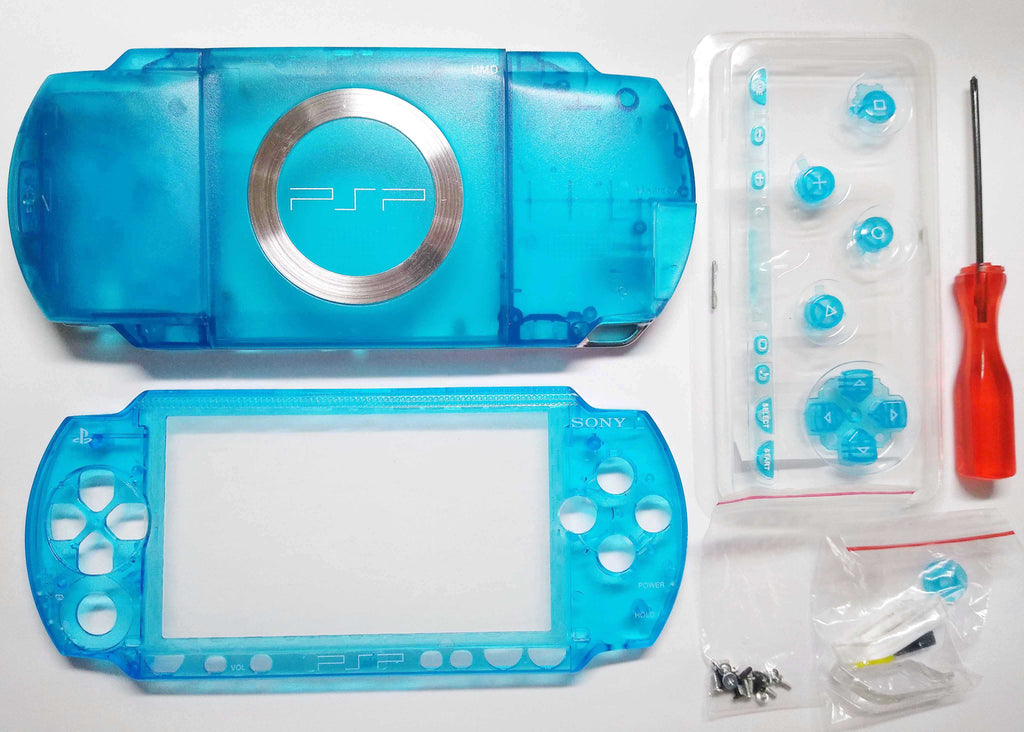 PSP 1000 Series Clear Blue Full Housing Kit β Cool Spot Gaming