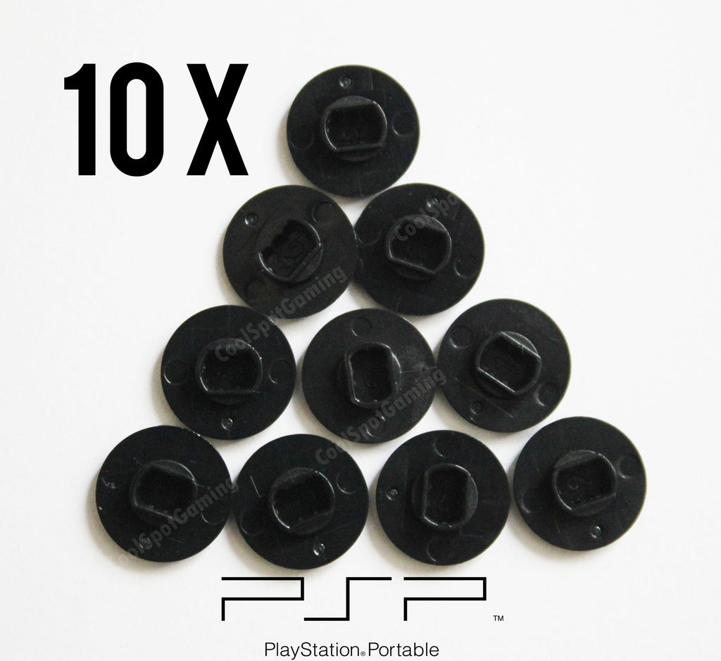 10 x Black PSP Analog Joystick Button Caps (PSP 1000, 1003, 1004