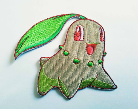 Chikorita Embroidery Patch