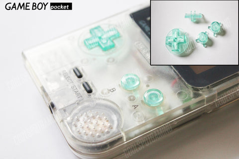 Game Boy Pocket Replacement Buttons - Clear Aqua/Mint Green
