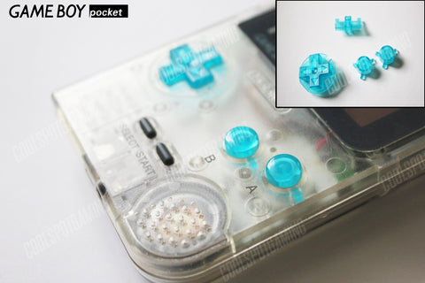 Game Boy Pocket Replacement Buttons - Clear Electric Blue