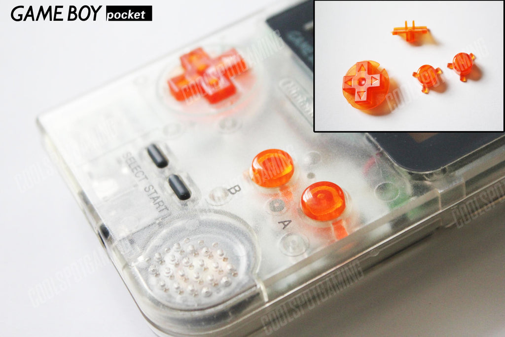 Clear Replacement Buttons For Original Nintendo Game Boy Pocket - DIY Repair/Mod Parts