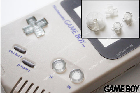 Game Boy Original DMG Replacement Buttons - Clear/Transparent