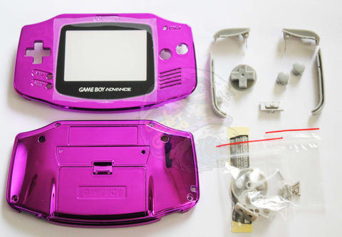 Game Boy Advance (GBA) Complete Replacement Housing Shell Kit - Chrome Purple