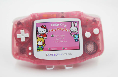 Game Boy Advance IPS V2 Console - Clear Pink and White (+ Adjustable Brightness)