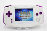 Game Boy Advance IPS V2 Console - White and Metallic Purple (+ Adjustable Brightness)