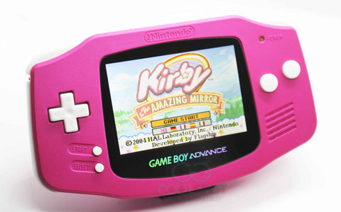 Game Boy Advance IPS V2 Console - Pink and White (+ Adjustable Brightness)