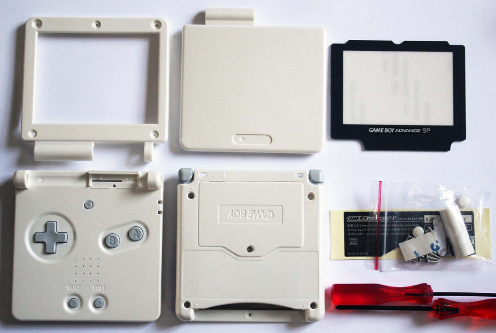 Game Boy Advance SP (GBA SP) Replacement Housing Shell Kit Pearl