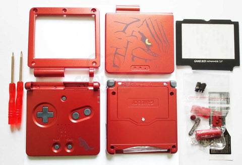 Game Boy Advance SP (GBA SP) Replacement Housing Shell Kit - Groudon (Style 2)