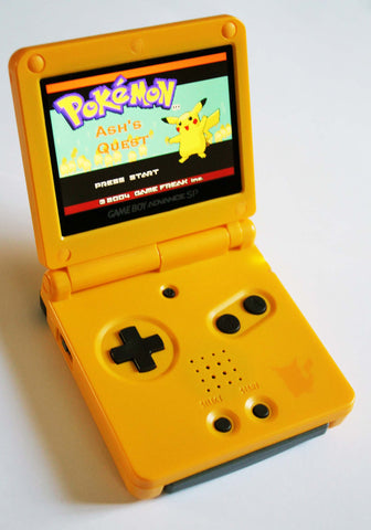 Game Boy Advance SP IPS V2 Console - Pikachu (+ Adjustable Brightness)