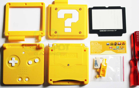 Game Boy Advance SP (GBA SP) Replacement Housing Shell Kit - Question Block