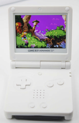 Game Boy Advance SP IPS V2 Console - White (+ Adjustable Brightness)