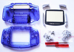 Game Boy Advance (GBA) Complete Replacement Housing Kit - Clear Midnight Blue