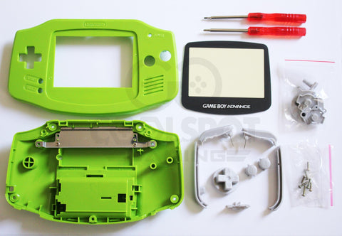 Game Boy Advance (GBA) Complete Replacement Housing Kit - Lime Green