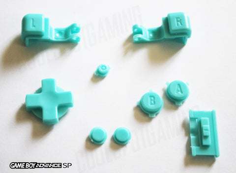 Game Boy Advance SP (GBA SP) Replacement Full Button Kit - Baby Blue