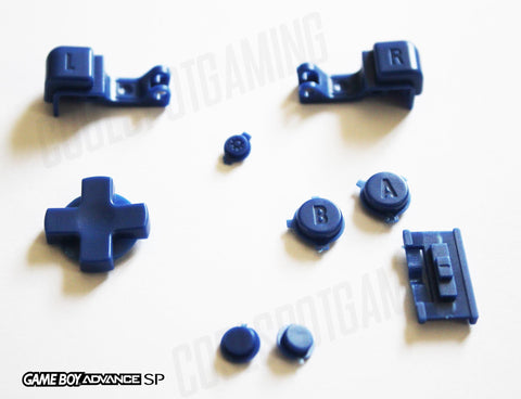 Game Boy Advance SP (GBA SP) Replacement Full Button Kit - Blue