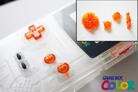 Game Boy Colour GBC Replacement Buttons - Clear Orange