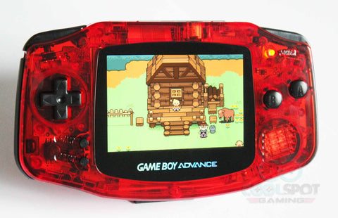 Game Boy Advance IPS V2 Console - Clear Red and Black (+Adjustable Brightness)