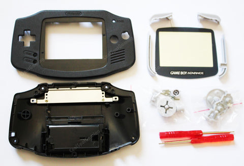 Game Boy Advance (GBA) Complete Replacement Housing Kit - Black