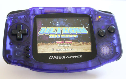 Game Boy Advance IPS V2 Console - Clear Midnight Blue and Black (+Adjustable Brightness)
