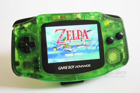 Game Boy Advance IPS V2 Console Clear Green and Black