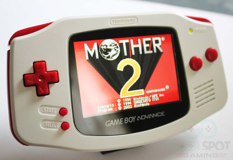 Game Boy Advance IPS V2 Console - White and Red (+Adjustable Brightness)