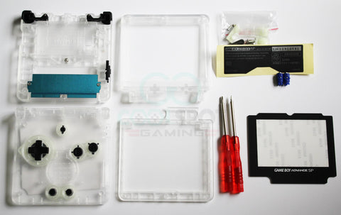 Game Boy Advance SP (GBA SP) Replacement Housing Shell Kit - Clear Transparent