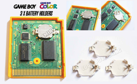 CR1616 Battery Holder for Game Boy (DMG) & Colour GBC Cartridges (Set of 3)
