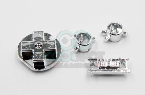 Game Boy Colour GBC Replacement Buttons - Metallic Silver/Chrome