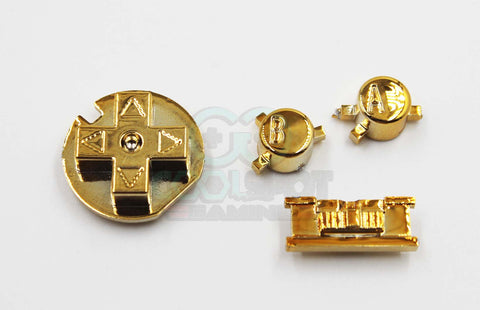 Game Boy Colour GBC Replacement Buttons - Metallic Gold
