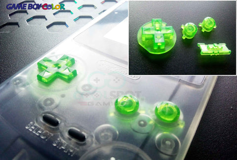 Game Boy Colour GBC Replacement Buttons - Clear Green