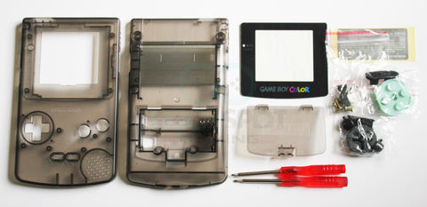Game Boy Colour Replacement Housing Shell Kit - Clear Smoke Black