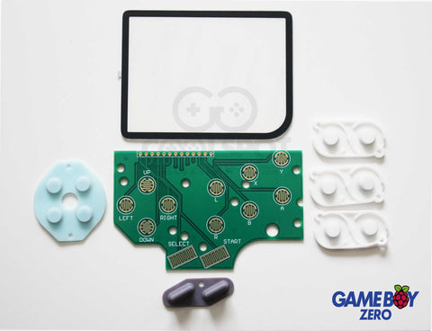 Game Boy DMG Zero Pi Button PCB, Glass Lens & Conductive Buttons
