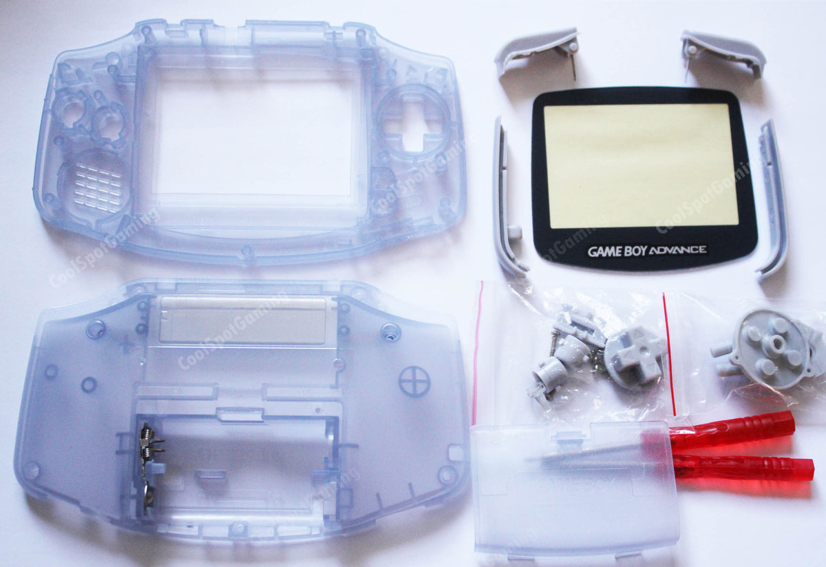 Game Boy Advance (GBA) Complete Replacement Housing Kit - Glacier Blue ...