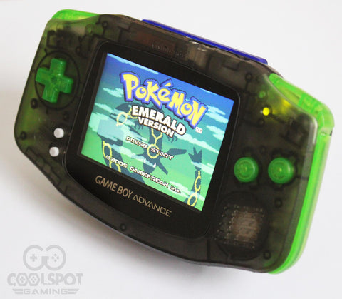 Game Boy Advance IPS V2 Console - Clear Black and Green (+Adjustable Brightness)