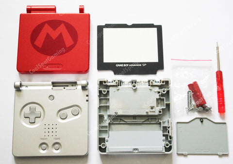 Game Boy Advance SP (GBA SP) Replacement Housing Shell Kit - Mario 'M'