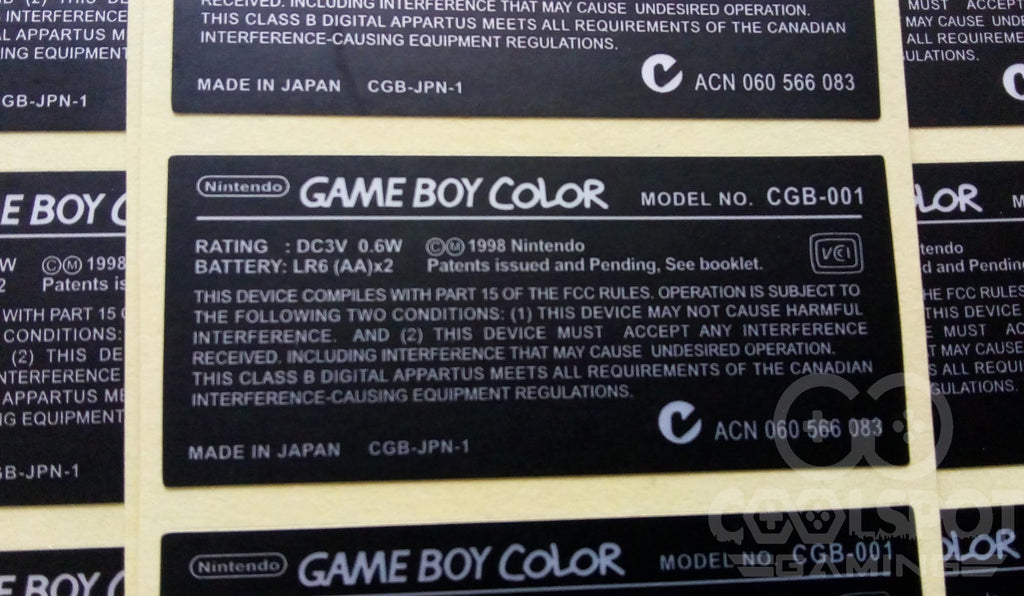 Game Boy Colour Replacement Reverse Sticker – Cool Spot Gaming