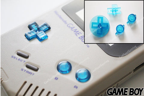 Game Boy Original DMG Replacement Buttons - Clear Electric Blue