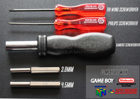 4.5mm & 3.8mm, Tri-Wing & Philips Screwdriver Security Bit Gamebit Tool Kit Set