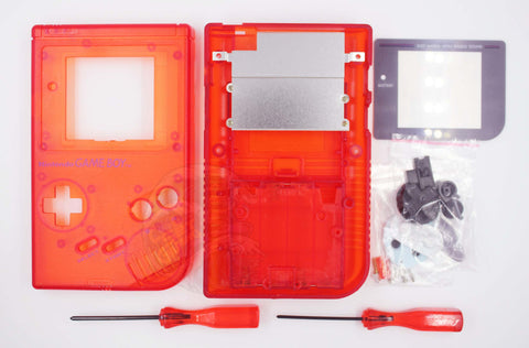Original DMG Game Boy Replacement Housing Shell Kit - Clear Red