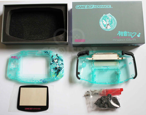Game Boy Advance (GBA) Complete Housing Shell Kit & Presentation Box *IPS Ready* - Hatsune Miku: Project DIVA
